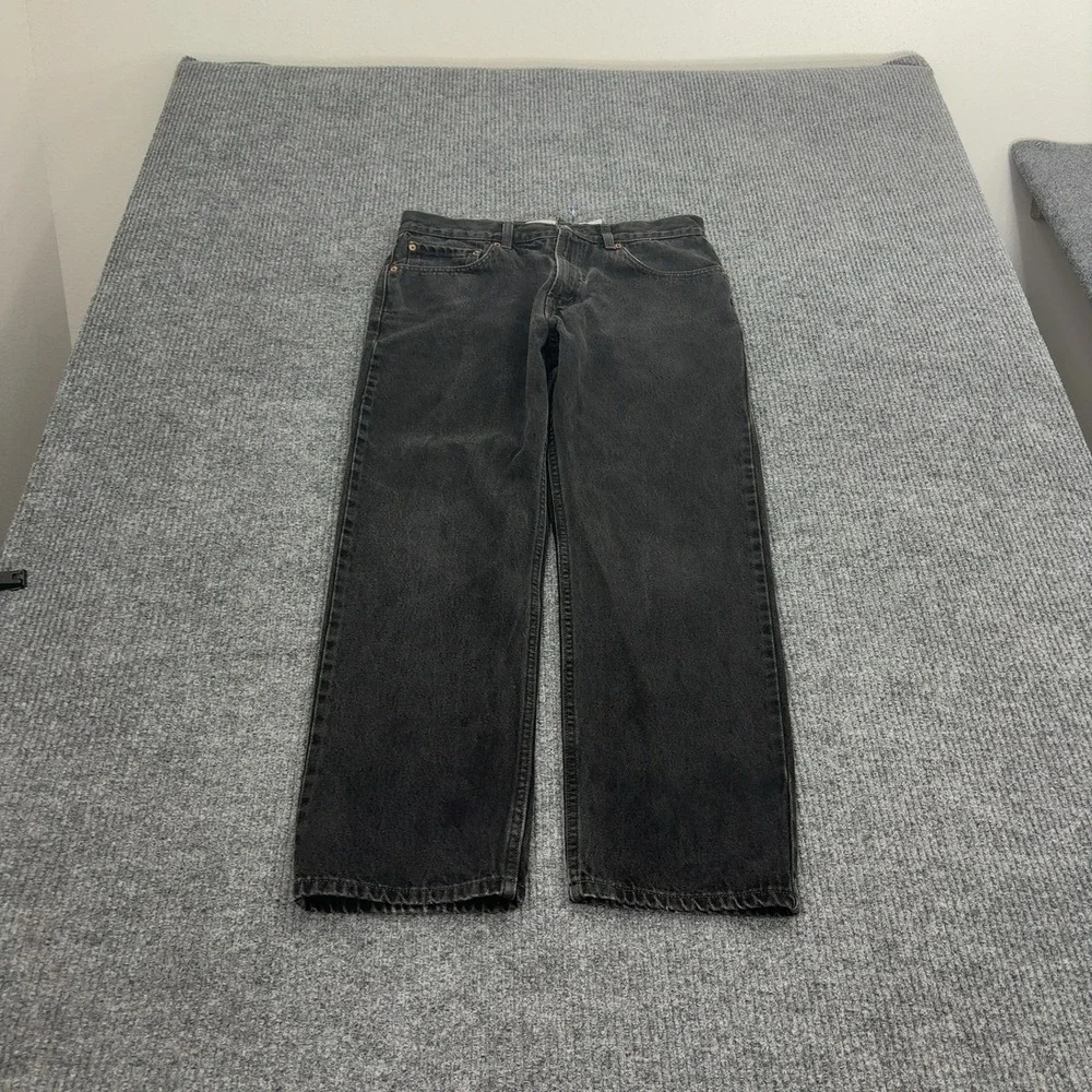 Vintage Levis 505 Jeans Mens W33 L30 Black Cotton Regular Fit Straight Grunge